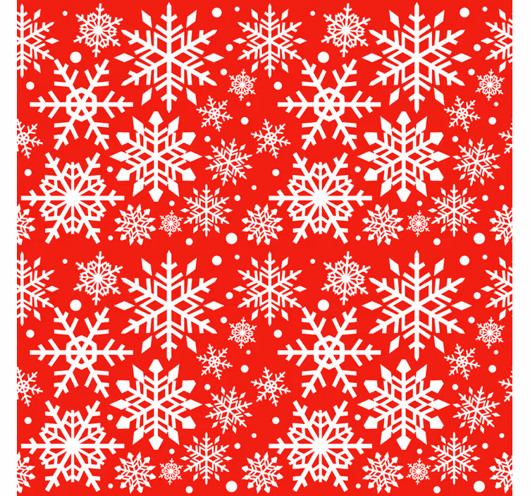 Røde snøfnugg jul tapet - Tenstickers