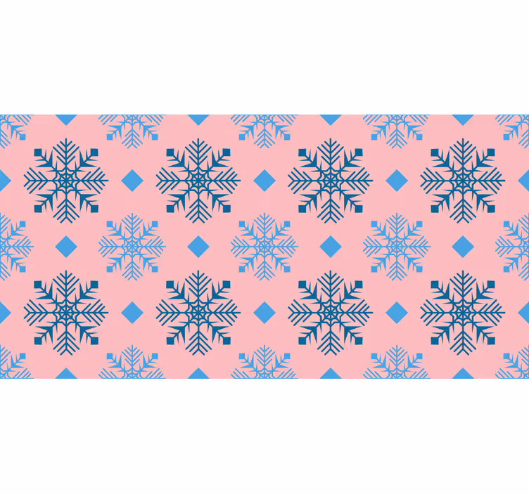 Jul tapet rosa og blå snøfnugg mønster - Tenstickers