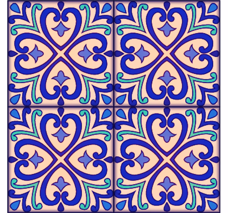 Tapet fliser talavera blomster - Tenstickers