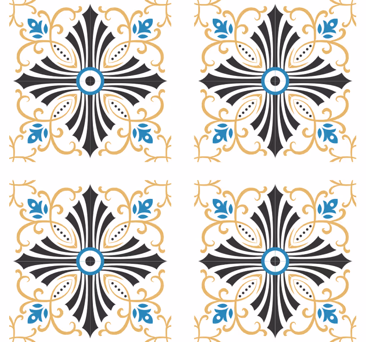 Tapet pynt vintage kryss spiral design - Tenstickers