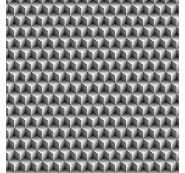 Tapet 3d grå kubemønster - Tenstickers