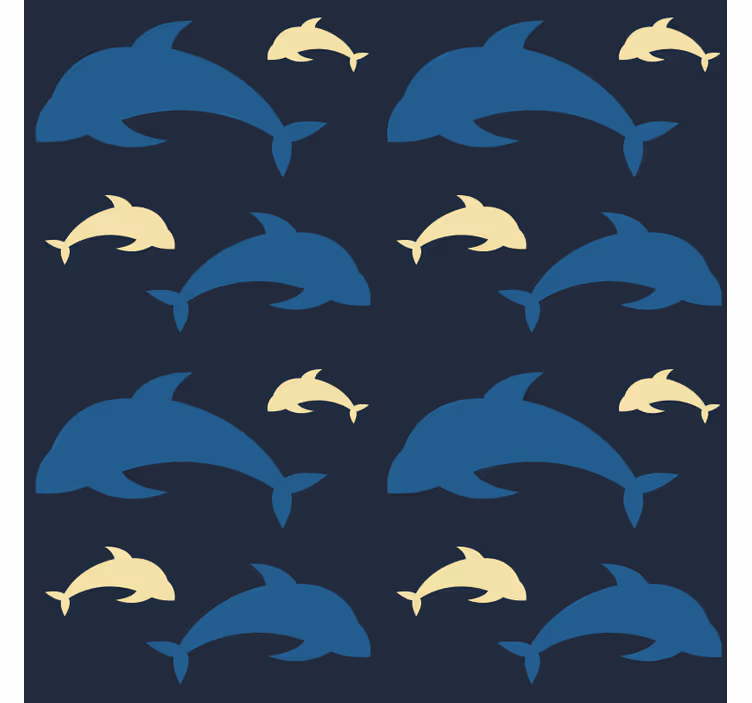 Tapet soverom 3 delfiner i havet - Tenstickers