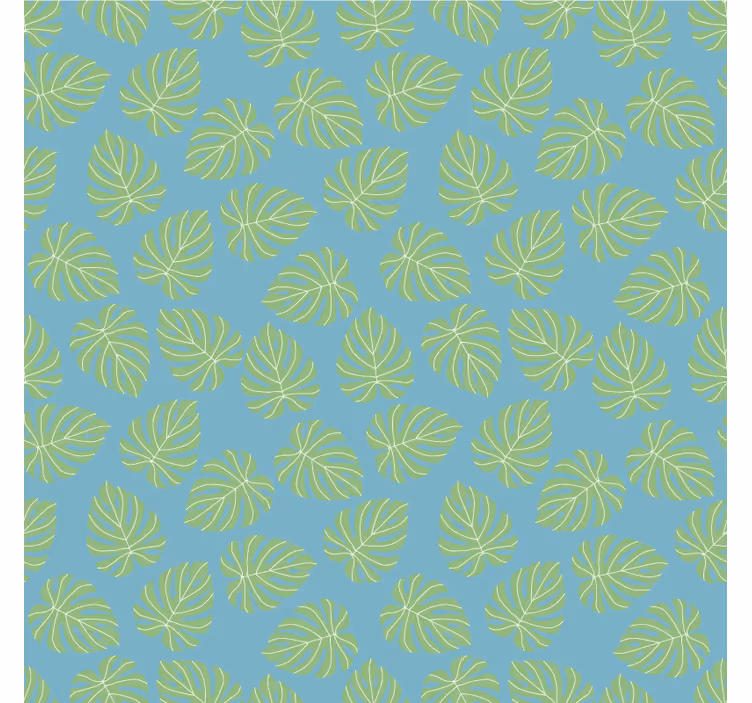 Tapet soverom med design av grønne sommerblader - Tenstickers
