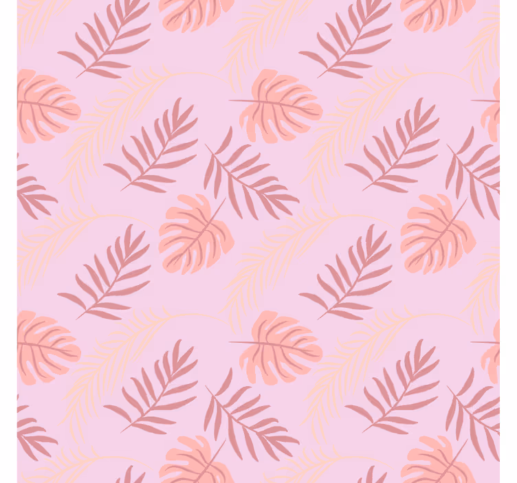 Tapet soverom rosa tropisk bladdesign - Tenstickers