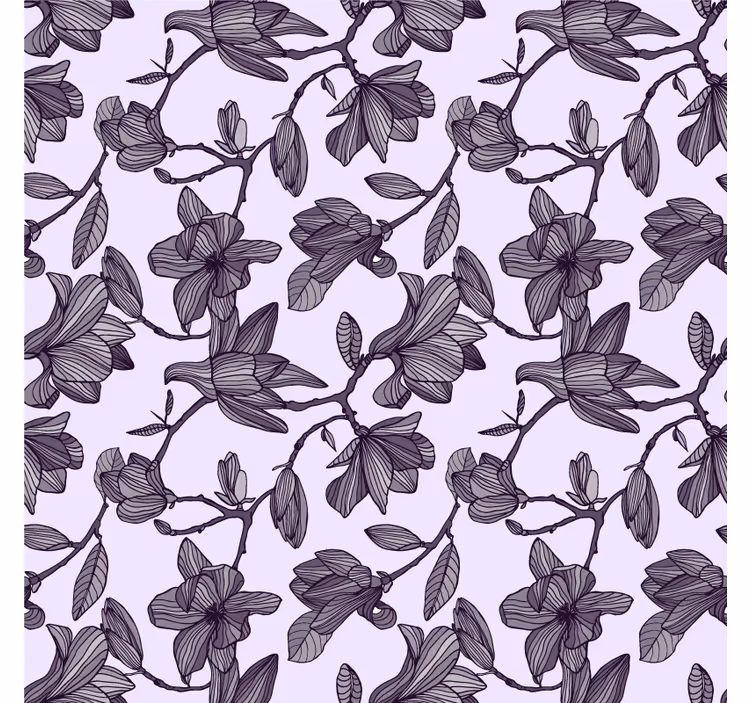 Søtt magnolia design tapet soverom - Tenstickers