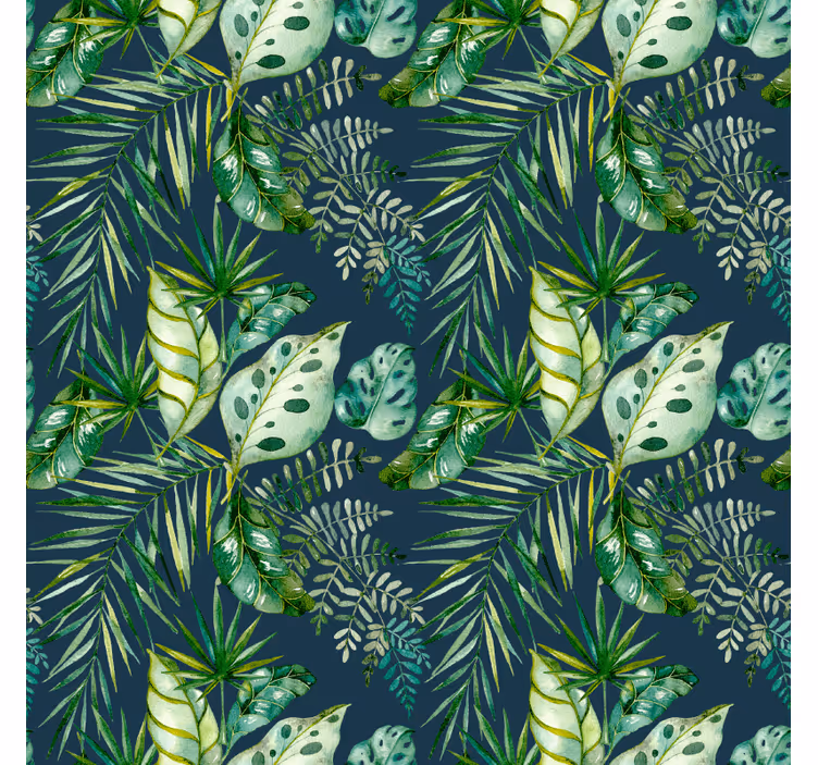 Tapet mønstre jungle print vegetalt design - Tenstickers