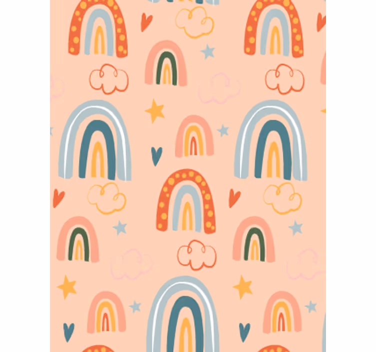 Tapet barn pastell enkle regnbuer - Tenstickers