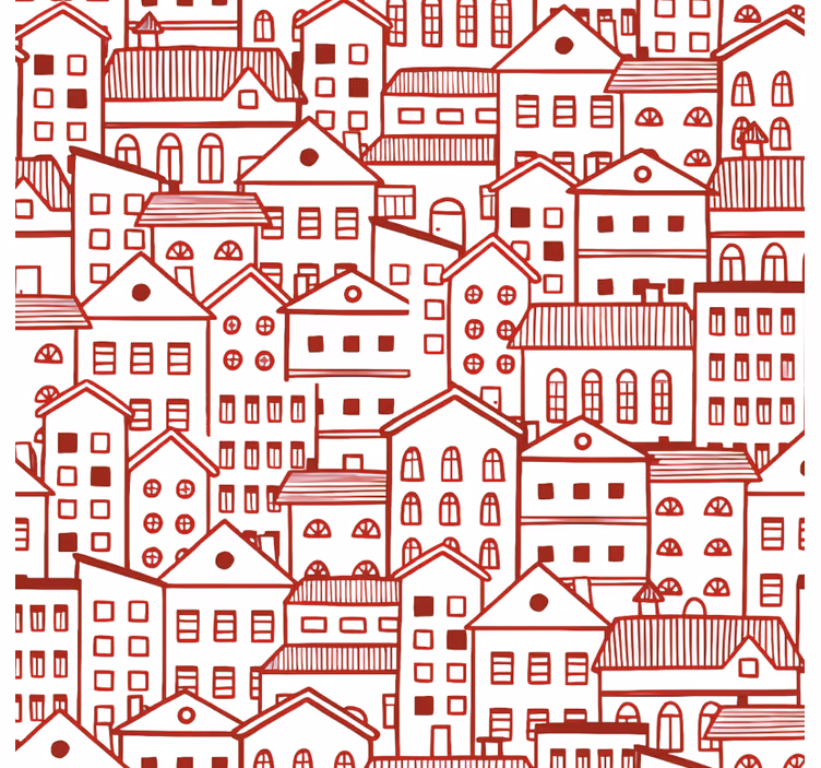 Tapet mønstre moderne by tegneserieeffekt - Tenstickers