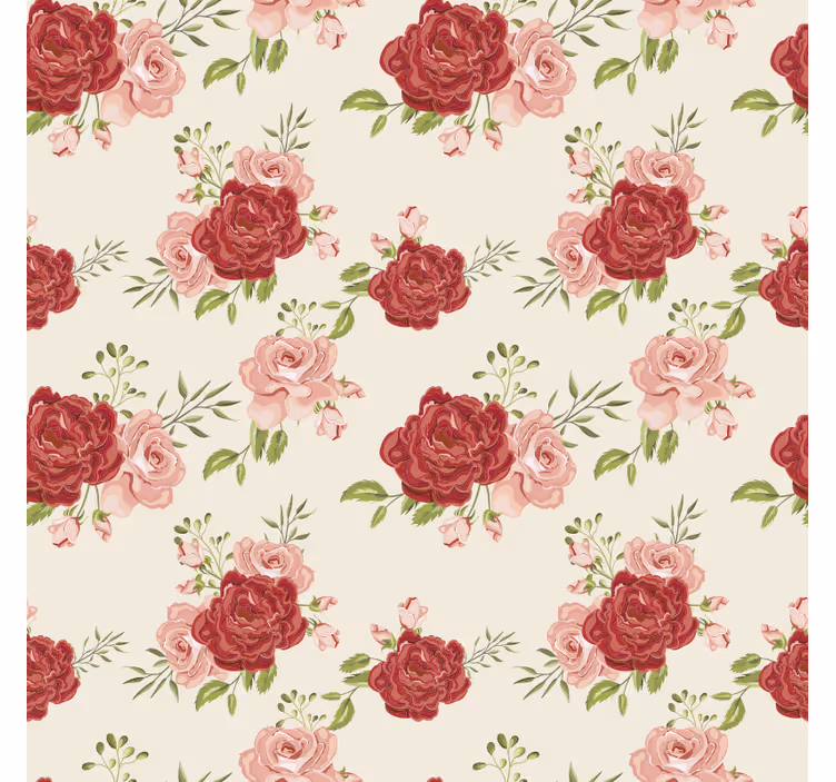 Tapet blomster elegante roser - Tenstickers