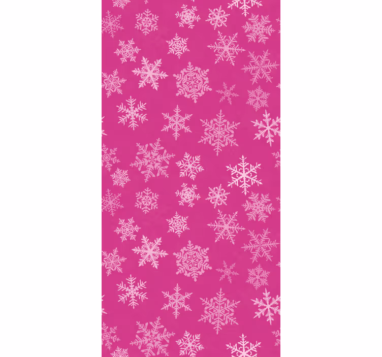 Tapet soverom med rosa snøfnuggmønster - Tenstickers