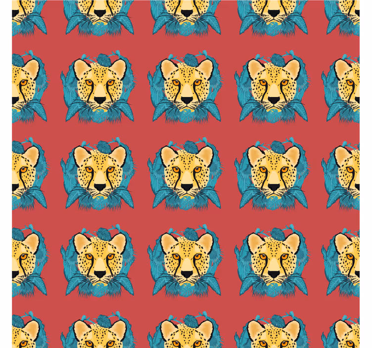 Tapet mønstre orientalsk stil leopardgrafikk - Tenstickers