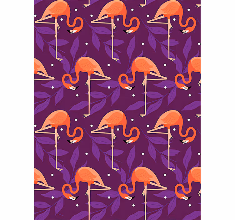 Fugletapet rosa tropiske flamingoer - Tenstickers