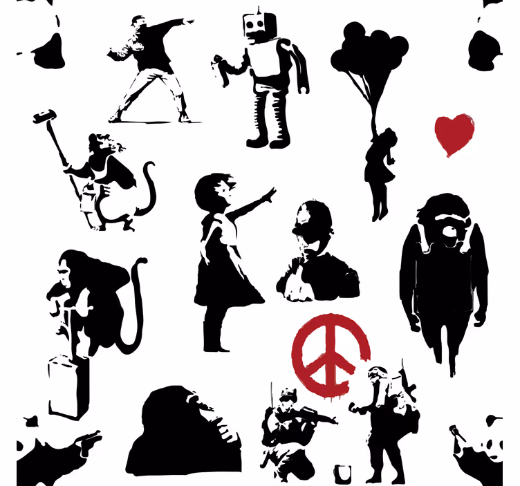 Fantastiske karaktermønstre tapet soverom - Tenstickers