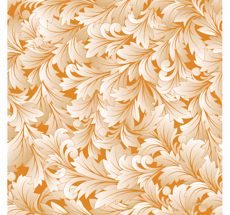Ornate leaf pattern tapet soverom - Tenstickers