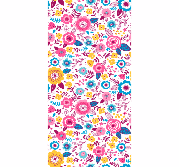 Vibrant botanisk motiv tapet soverom - Tenstickers