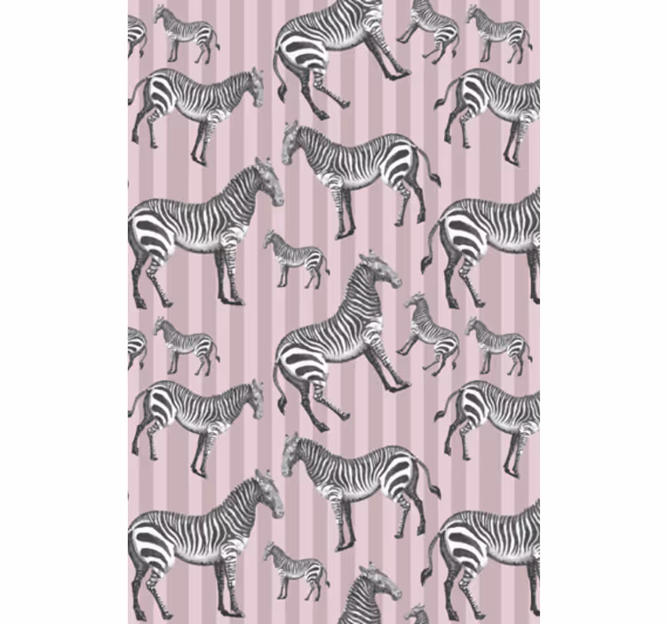 Tapet dyr vintage zebra illustrasjonsmønster - Tenstickers