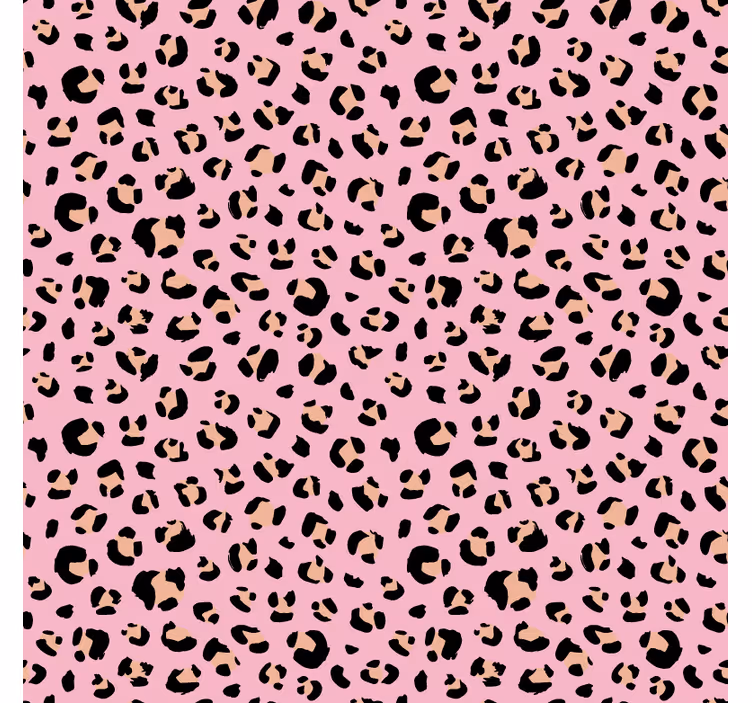 Tapet dyr sort og rosa akvarell leopardmønster - Tenstickers