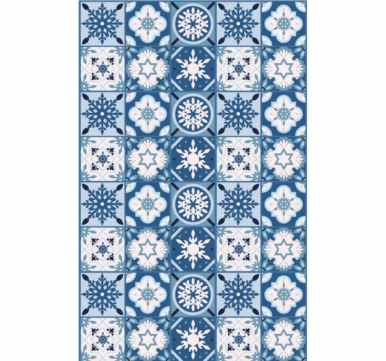Jul tapet blå snøfnugg fliser - Tenstickers