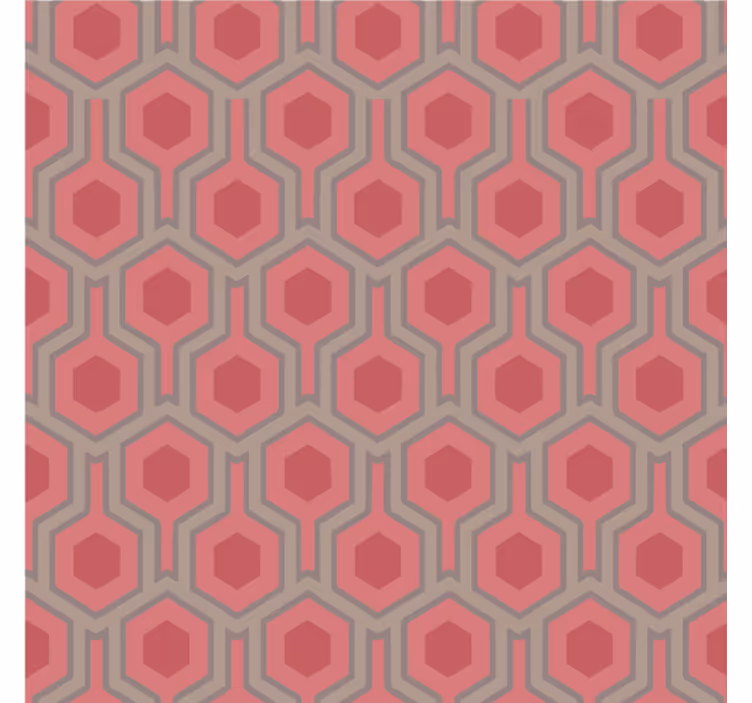 Tapet kontor 70-talls rosa sekskanter - Tenstickers