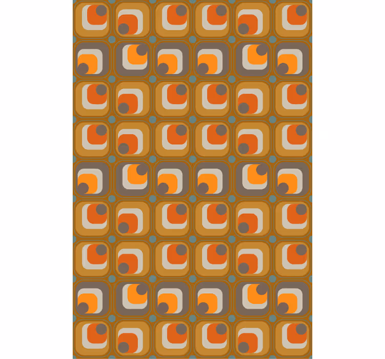 Tapet kontor 70-talls retro firkantmønster - Tenstickers
