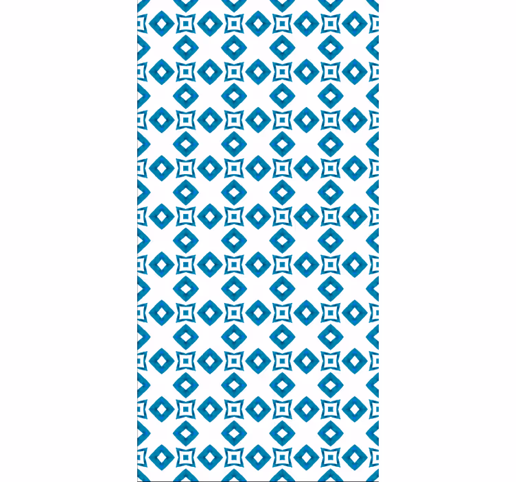 Geometrisk blå diamant tapet korridor - Tenstickers