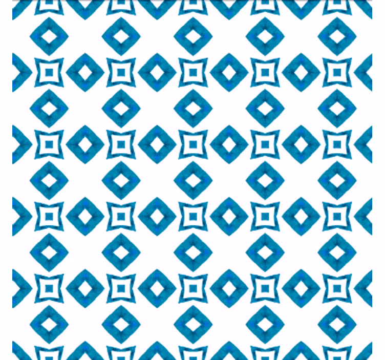 Tapet spiserom geometrisk blå diamantdesign - Tenstickers