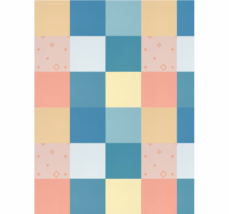 Tapet spiserom fargerik retro patchwork mønster - Tenstickers