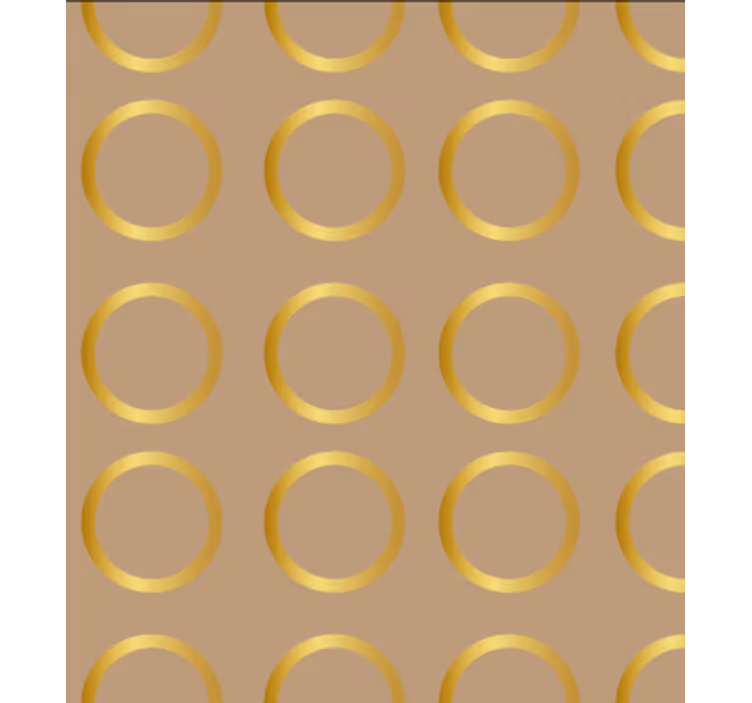Tapet spiserom geometrisk mønster gyldne sirkler - Tenstickers