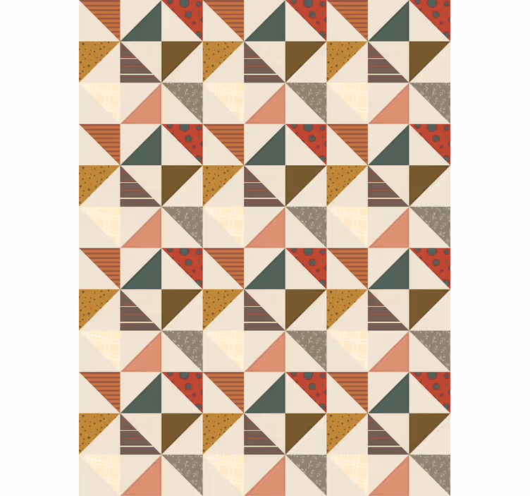 Tapet spiserom patchwork geometrisk trekantmønster - Tenstickers