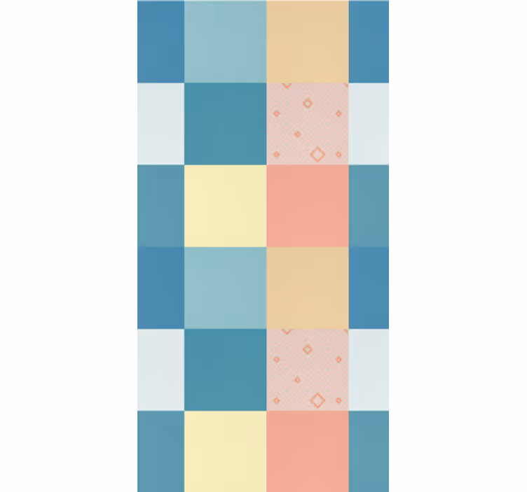Tapet spiserom geometrisk pastell rutemønster - Tenstickers