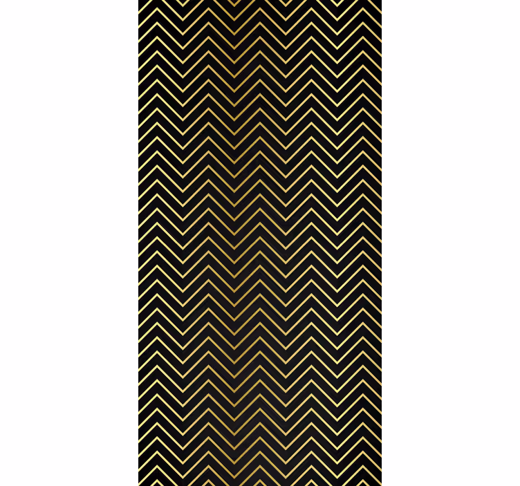 Tapet geometriske former chevron gyllent motiv - Tenstickers