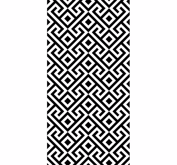 Tapet geometriske former i dristig svart og hvitt - Tenstickers