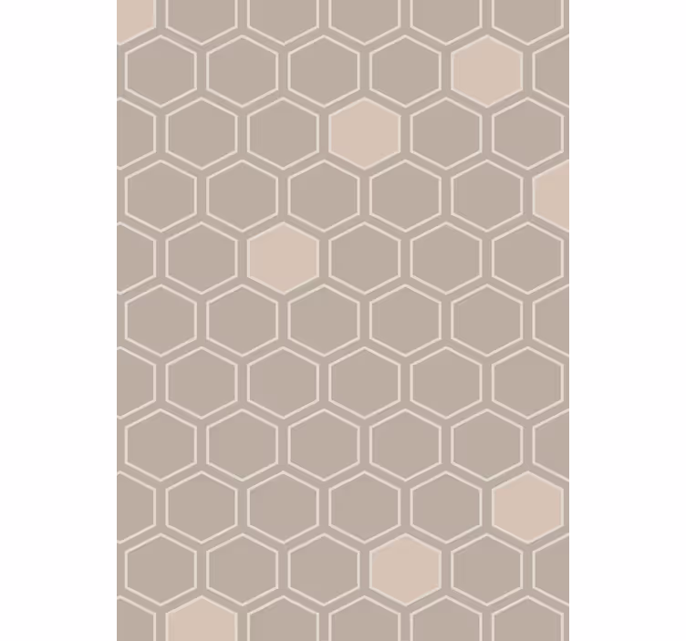 Tapet geometriske former hexagon beige mønster - Tenstickers