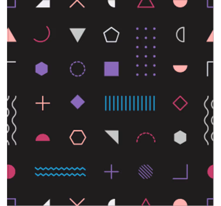 Tapet geometriske former lekne former utstilling - Tenstickers