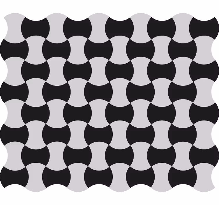 Tapet geometriske former i svart og hvitt - Tenstickers