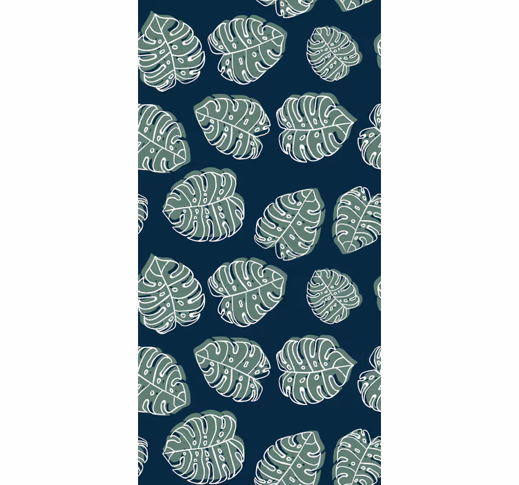 Tapet natur grønn og blå monstera deliciosa - Tenstickers
