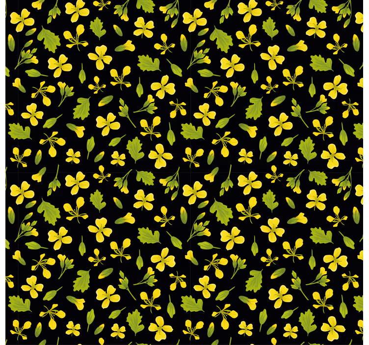 Tapet natur med livlig blomstermønster - Tenstickers