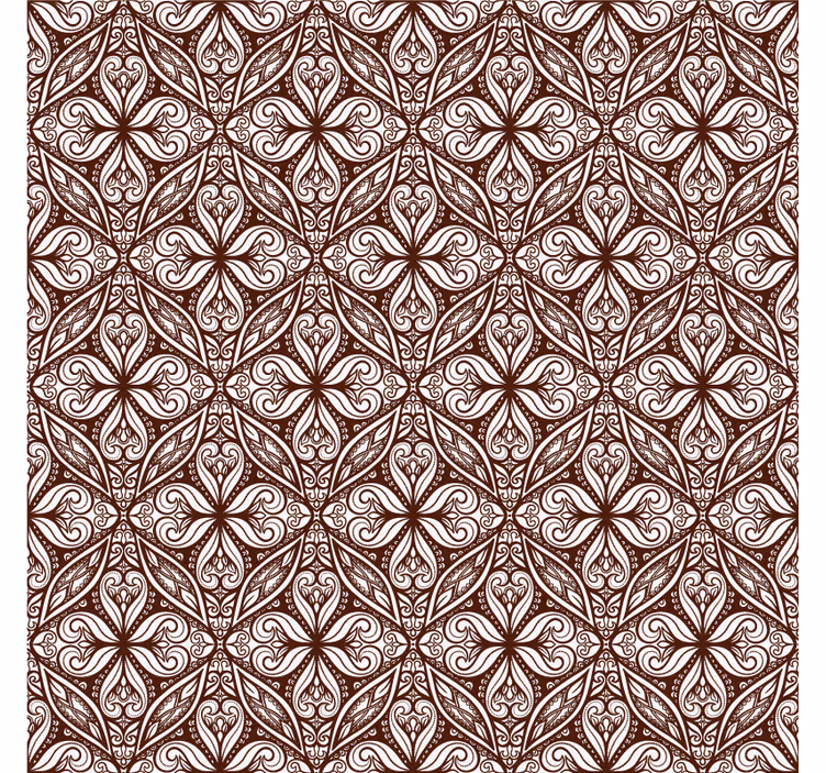 Tapet vintage brun blomstermønster - Tenstickers