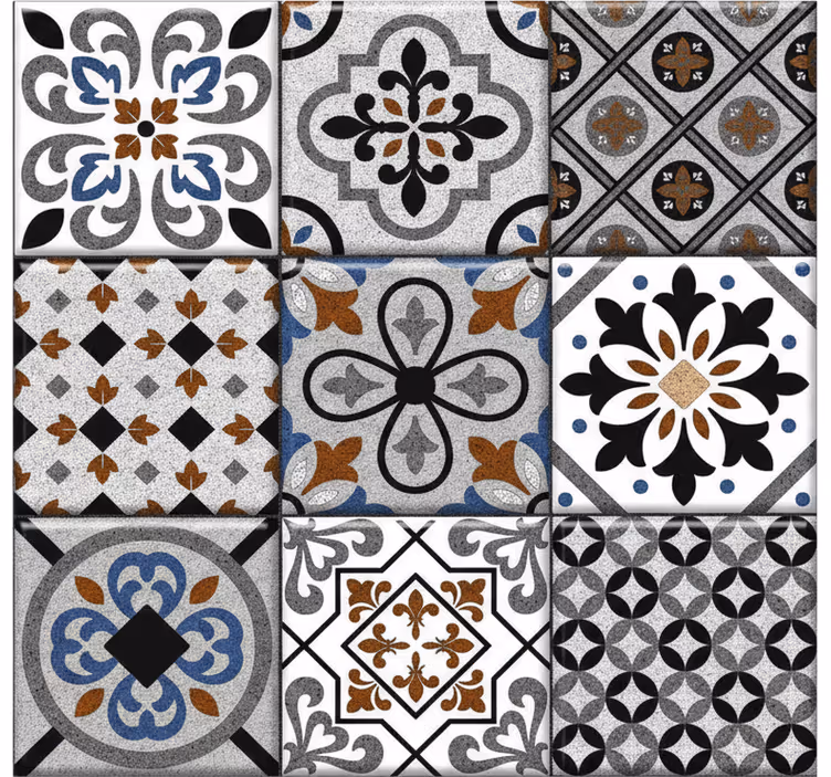 Tapet fliser marokkansk mørkt design - Tenstickers