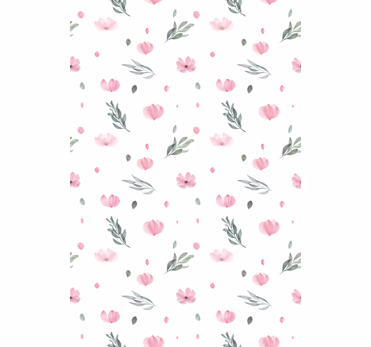 Tapet barn rosa minimalistiske små blomster - Tenstickers