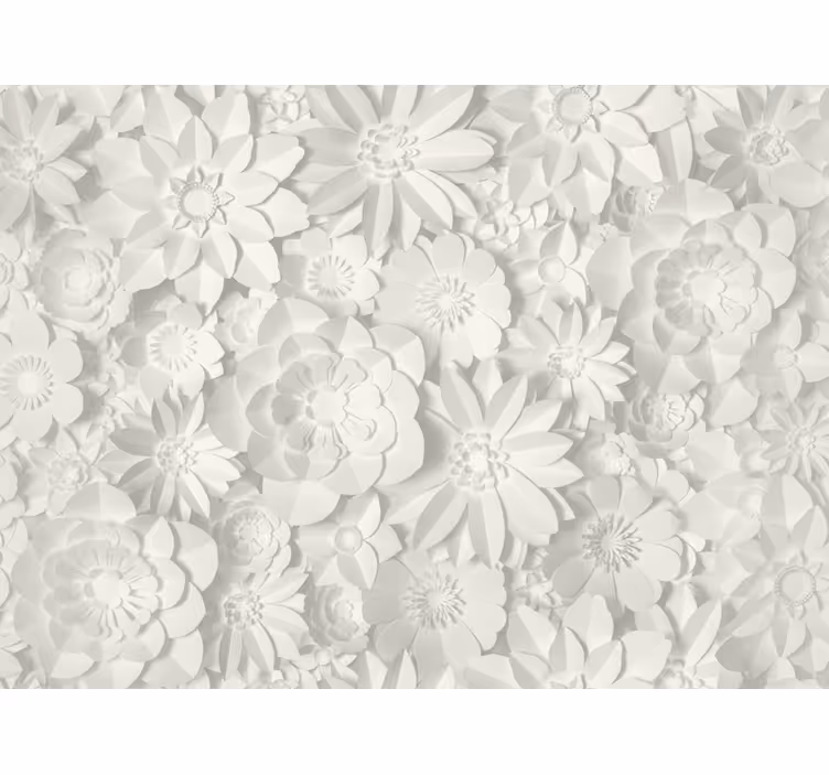 Tapet stue white paper bloom tapet - Tenstickers