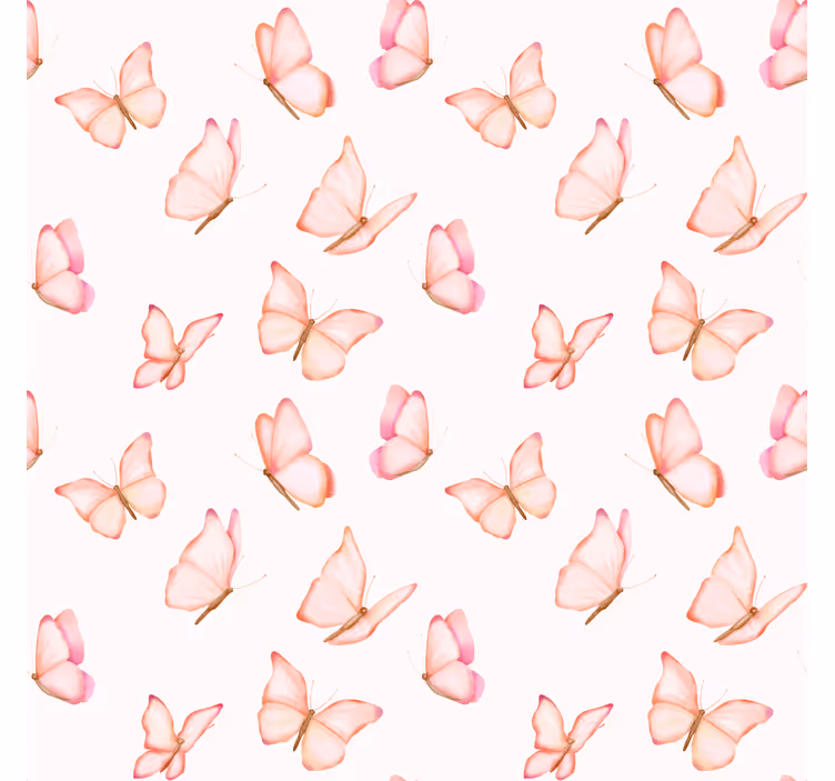 Tapet sommerfugl rosa mønster - Tenstickers