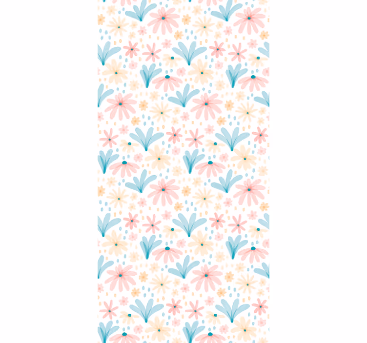 Tapet korridor blomsterdaisymønster - Tenstickers