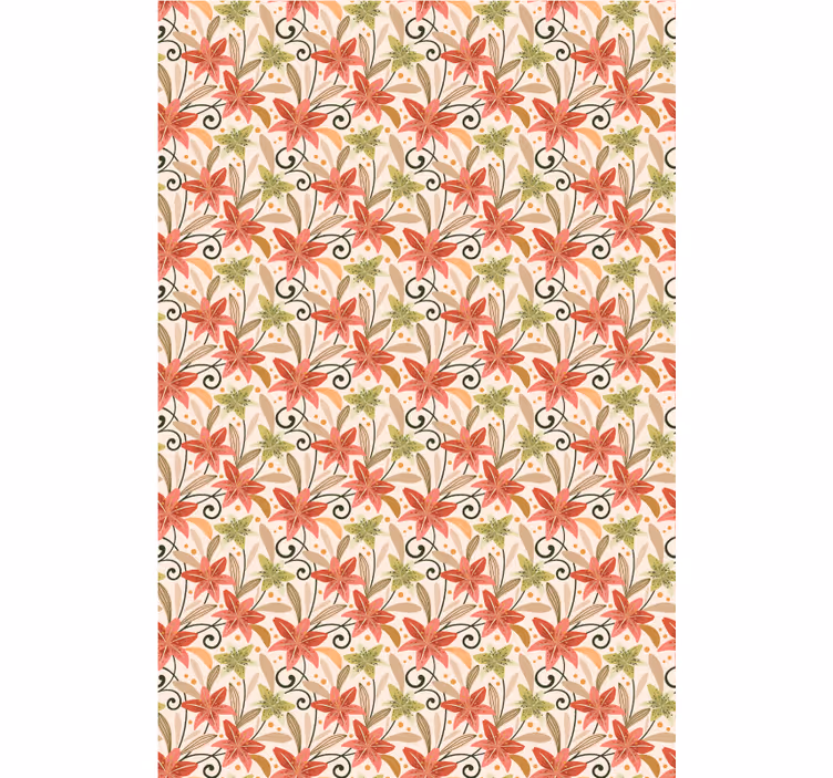 Vibrant blomsterdesign tapet korridor - Tenstickers