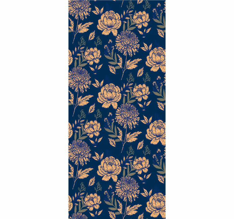 Tapet korridor marineblått elegant mønster - Tenstickers