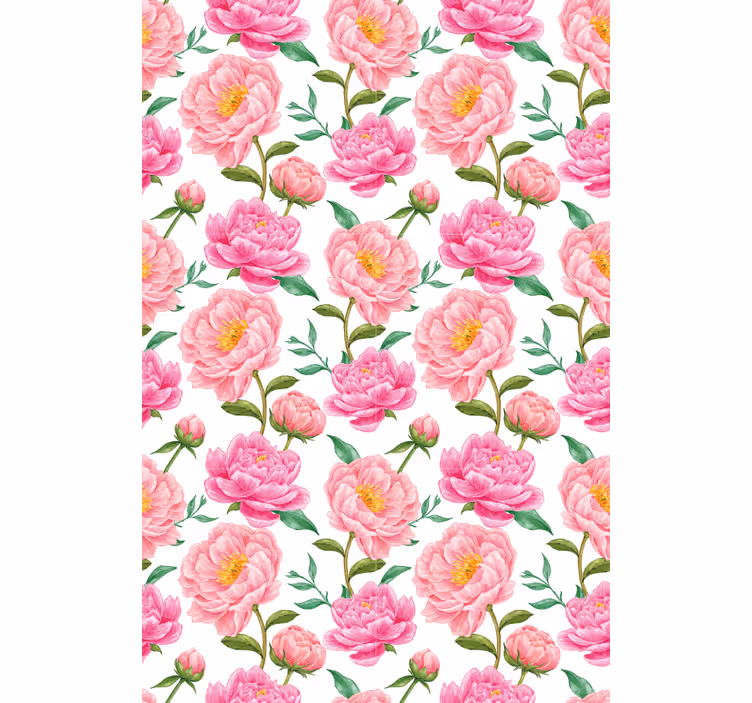 Rosa blomst tapet klassisk - Tenstickers