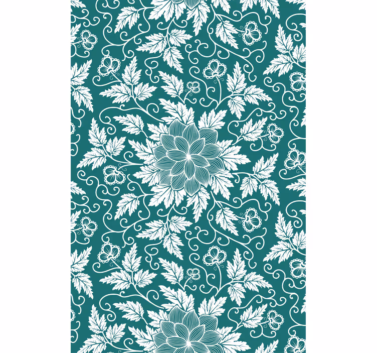 Tapet stue gammeldags blomsterornament - Tenstickers