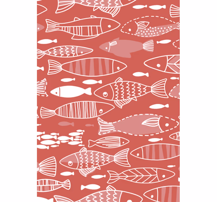 Tapet stue mange fisk under havet - Tenstickers