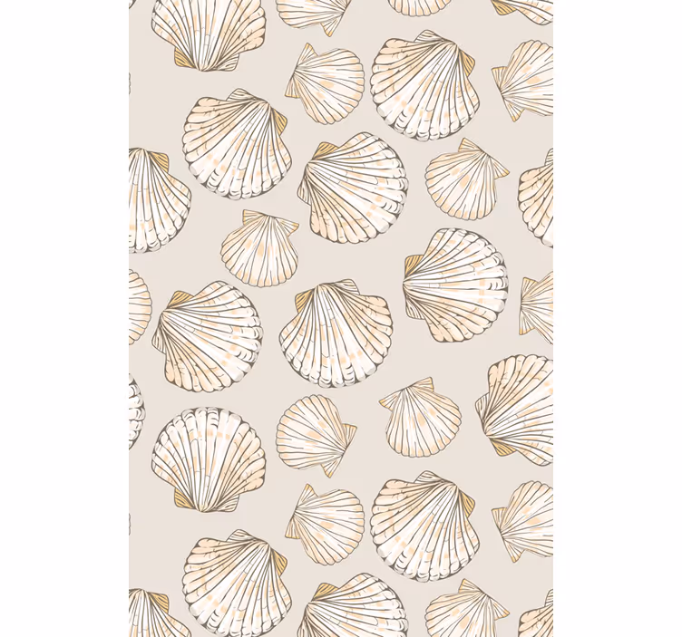 Seashell pattern tapet stue - Tenstickers