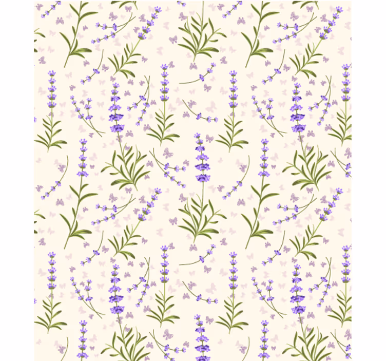 Tapet stue lavendelfloral mønster - Tenstickers